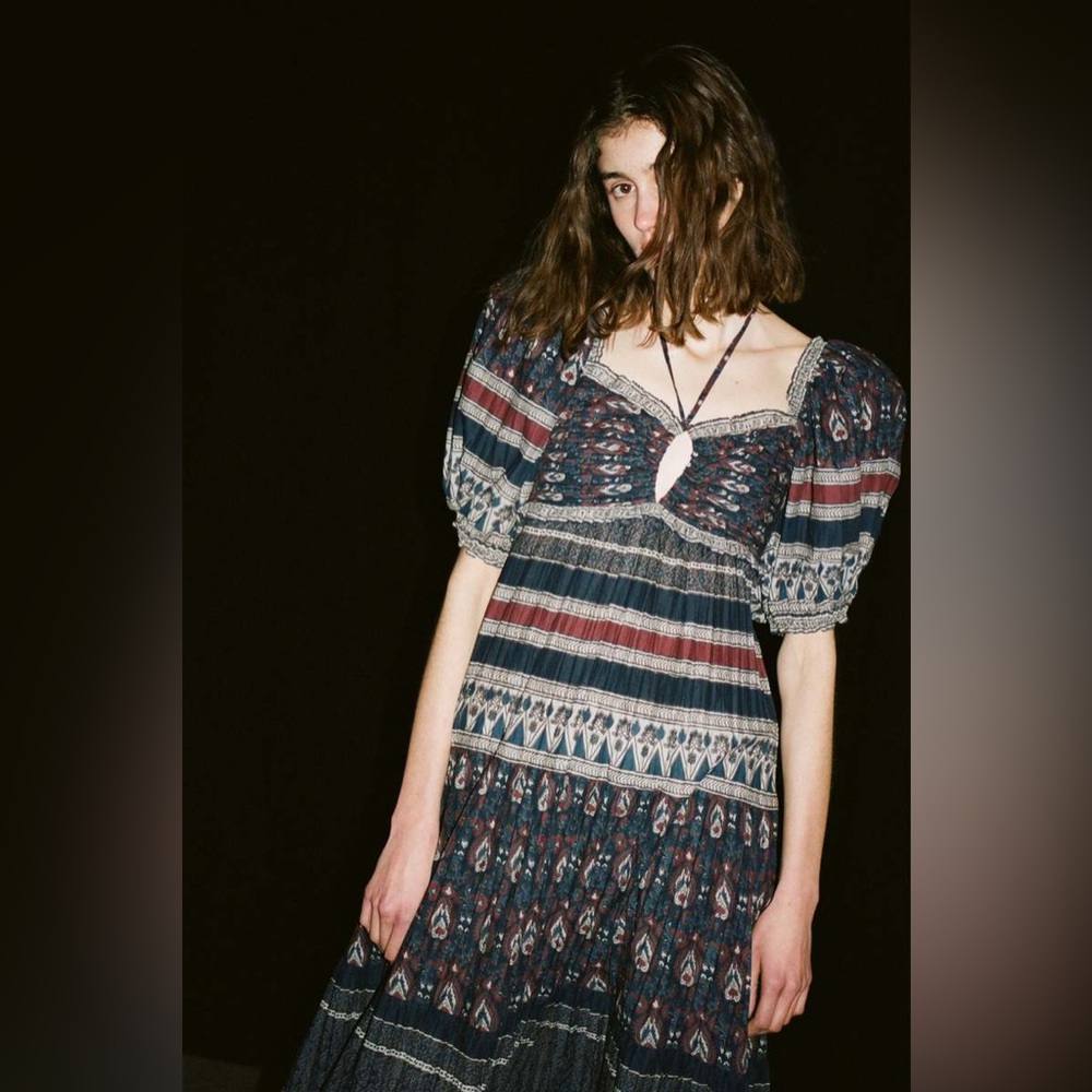 NWT Sea Tasha Tiered Pprinted Cotton Midi Dress